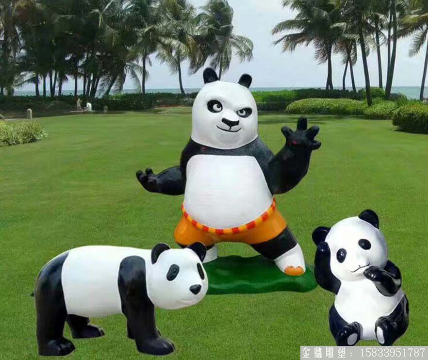 玻璃鋼功夫熊貓雕塑 廠家來(lái)圖定制